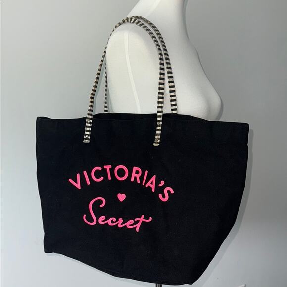 Victoria's Secret Black and Pink Classic Tote Bag OS - Picture 1 of 6